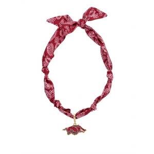 NEW CANVAS STYLE arkansas razorbacks bandana scarf necklace logo pendant in red
